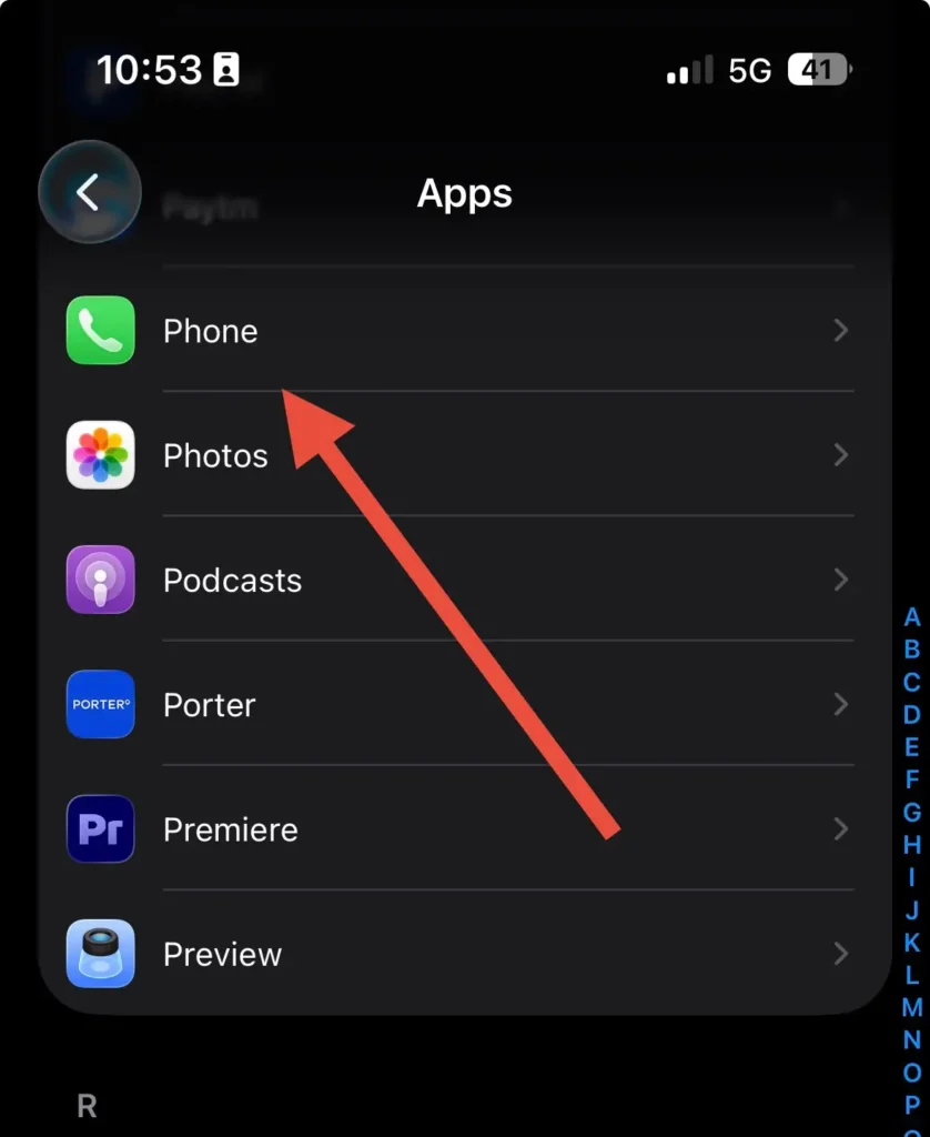 Phone settings menu on iPhone with the Phone option highlighted for Wi-Fi Calling setup.