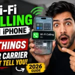 Person holding an iPhone with Wi-Fi Calling enabled while highlighting hidden carrier features in a 2026 guide.