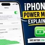 iPhone Battery settings screen showing the Power Mode toggle and Adaptive Power option.