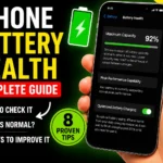 iPhone Battery Health guide showing how to check battery health, normal battery capacity, and ways to improve battery life