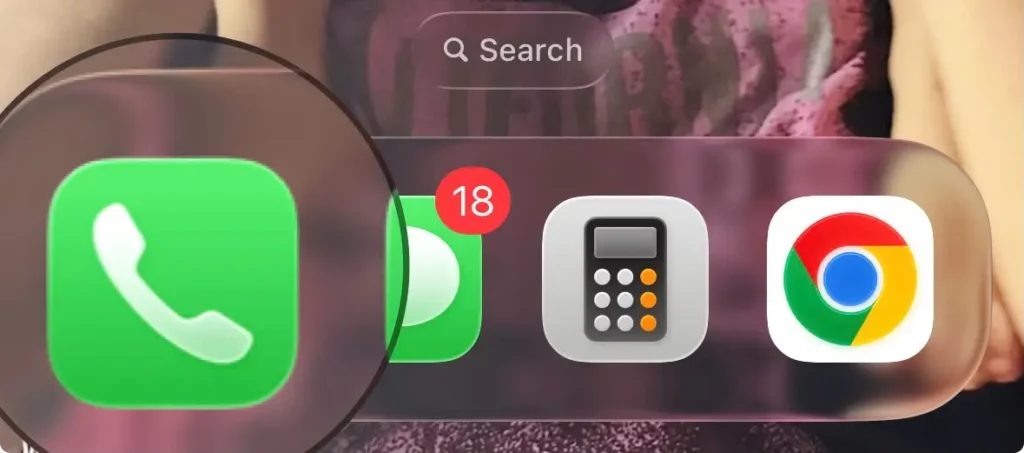 Phone app icon on the iPhone Home Screen used to access calls and voicemail