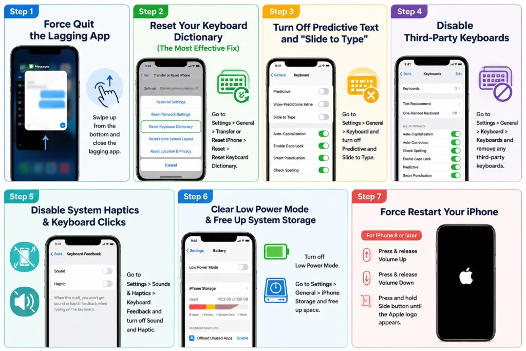 7 steps to fix iPhone keyboard lag and typing delay