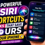 Illustration showing Siri Shortcuts on iPhone with voice commands that automate daily tasks in iOS 26.