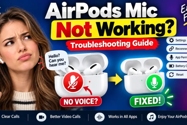 AirPods mic not working troubleshooting guide with common microphone fixes