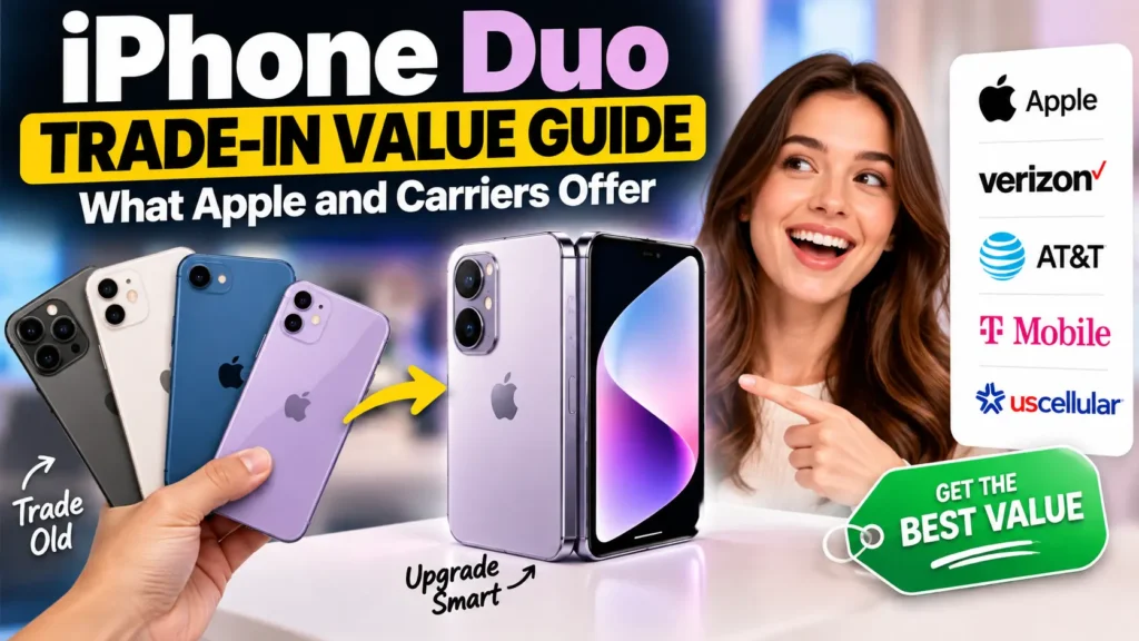 iPhone trade-in value guide showing Apple and carrier trade-in offers
