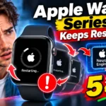 Apple Watch Series 12 repeatedly restarting with a loading screen, warning symbol, and Neural Engine bug headline.