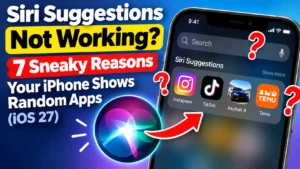 Siri Suggestions not working on iPhone showing random apps in Spotlight on iOS 27