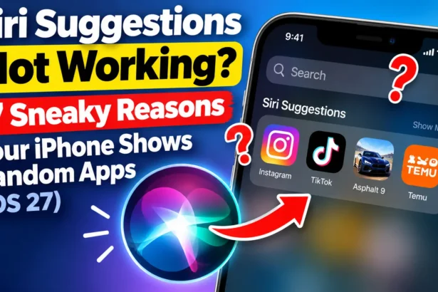 Siri Suggestions not working on iPhone showing random apps in Spotlight on iOS 27