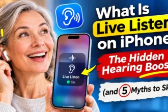 iPhone Live Listen feature with AirPods showing how to hear conversations more clearly