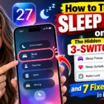iPhone Sleep Mode thumbnail highlighting Sleep Focus, Sleep Schedule, and Auto-Lock with seven troubleshooting fixes for iOS 27.